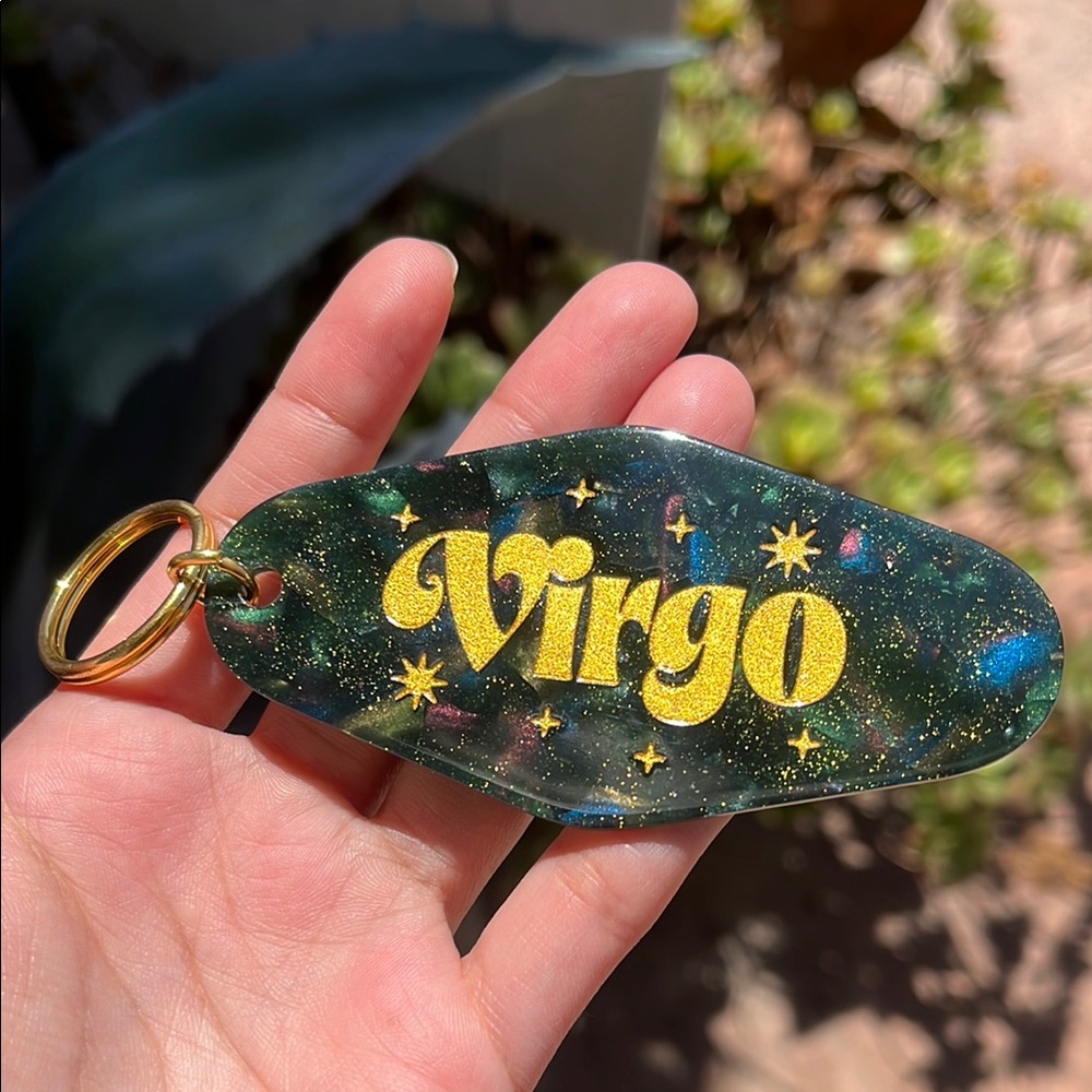 Virgo Glitter Keychain